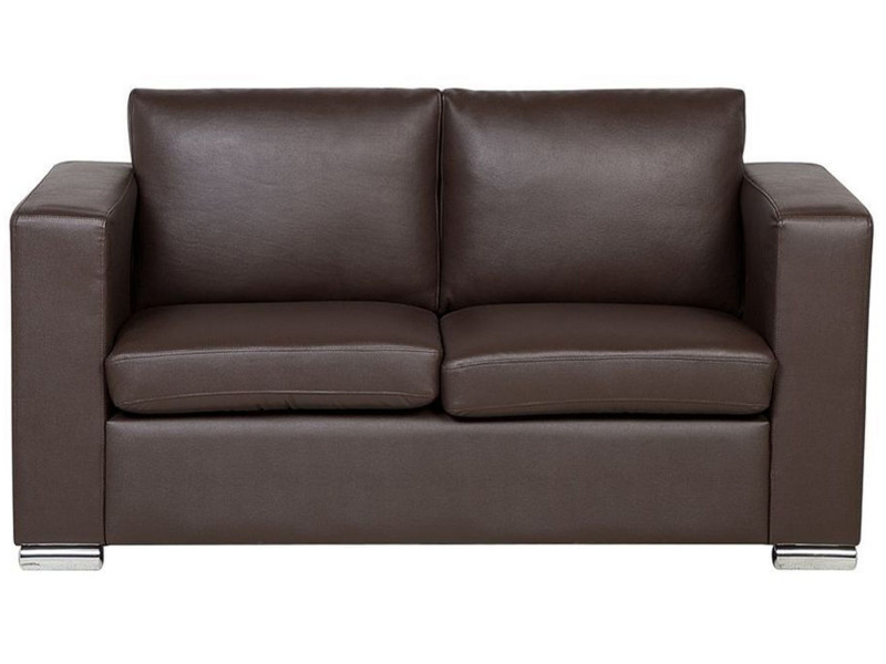 Sofa 2-osobowa skórzana brązowa HELSINKI, 1077187