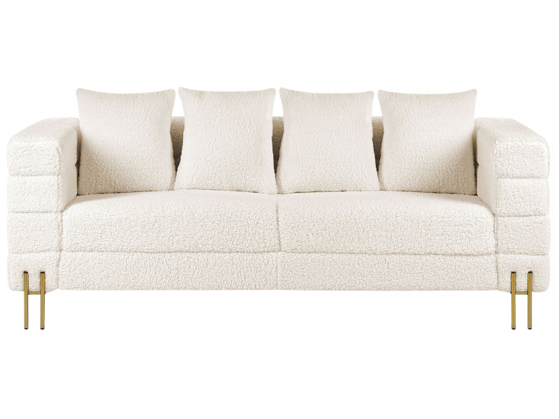 Sofa 3-osobowa boucle biała GRANNA, 1077357