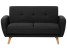 Produkt: Sofa rozkładana 2-osobowa czarna FLORLI