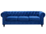 Inny kolor wybarwienia: Sofa 3-osobowa welurowa niebieska CHESTERFIELD