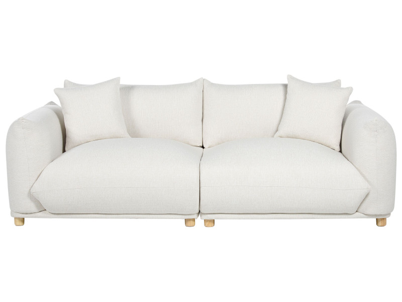 Tapicerowana sofa z poduszkami biała, 1078970