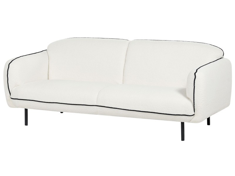 Sofa trzyosobowa boucle baranek biała, 1079014