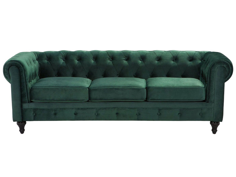 Sofa kanapa chesterfield welurowa zielona, 1079050