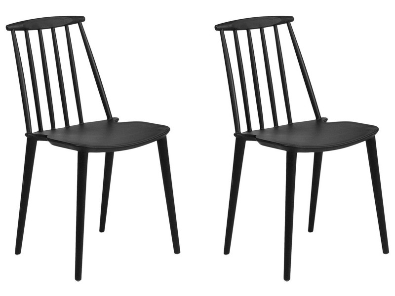 Zestaw 2 krzeseł do jadalni czarny VENTNOR, 1081641