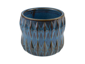osłonka na doniczkę Ondas ceramiczna ciemno niebieska