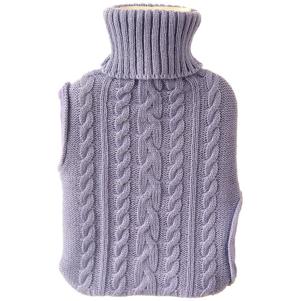 Termofor gumowy w pokrowcu sweterku fioletowy 1,6 l 33x20 cm, 1082767