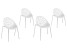 Inny kolor wybarwienia: Zestaw 4 krzeseł do jadalni biały MUMFORD