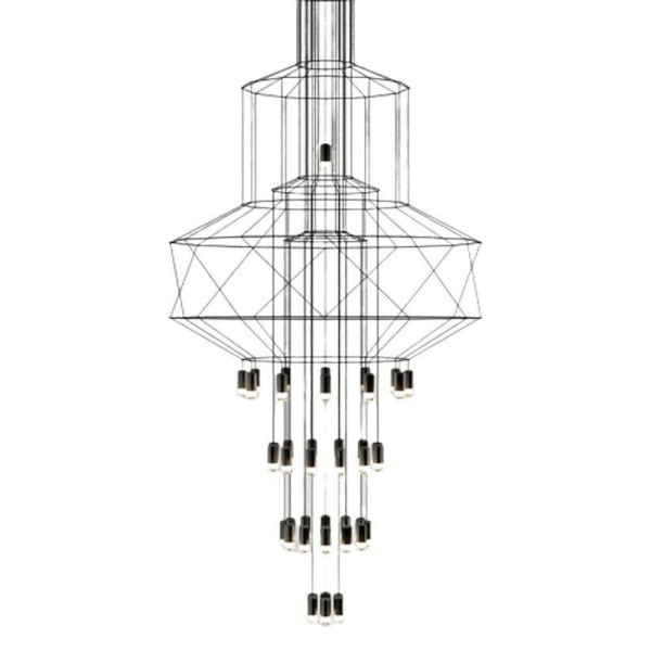 Lampa wisząca LINEA-43 czarna 90 cm glamour duża, 1090345