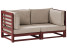 Inny kolor wybarwienia: Sofa ogrodowa ławka z poduszkami mahoniowy brąz