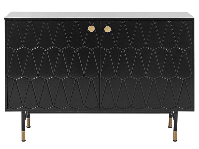 Komoda szafka z drzwiami 120 cm czarna, 1092829