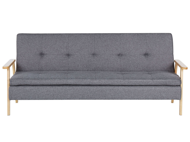 Sofa rozkładana funkcja spania łóżko szara, 1093042