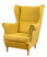 Inny kolor wybarwienia: Fotel uszak skandynawski do salonu Denver Żółty