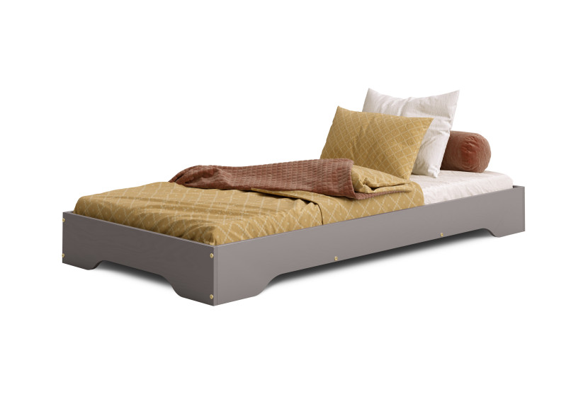 Łóżko pojedyncze drewniane TILA 7 Szare - SMARTWOOD®, 1093742