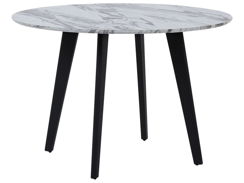 Stół do jadalni okrągły ⌀110cm efekt marmuru z czarnym MOSBY, 1098680