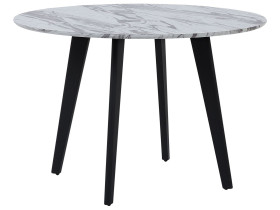 Stół do jadalni okrągły ⌀110cm efekt marmuru z czarnym MOSBY