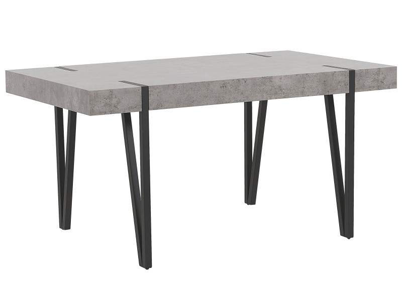 Stół do jadalni 150 x 90 cm efekt betonu z czarnym ADENA, 1099598