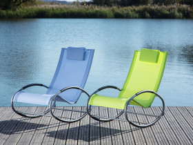 Bujane krzesło ogrodowe leżak turkusowe