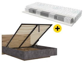 zestaw łóżko 160 Arica dąb silva/beton i materac Merida