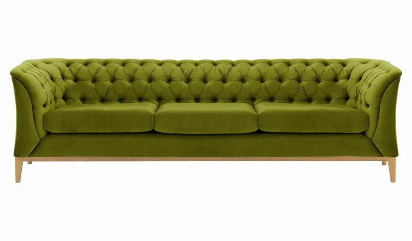 Sofa trzyosobowa Chesterfield Modern Wood-Velluto 9, 1107223