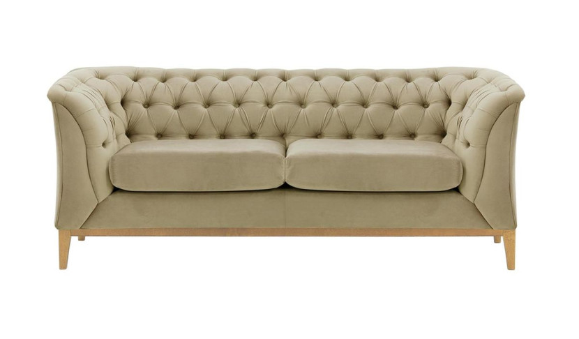 Sofa dwuosobowa Chesterfield Modern Wood-Velluto 3, 1107307