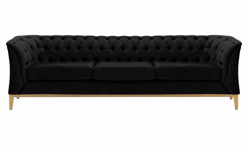 Sofa trzyosobowa Chesterfield Modern Wood-Velluto 20, 1107373
