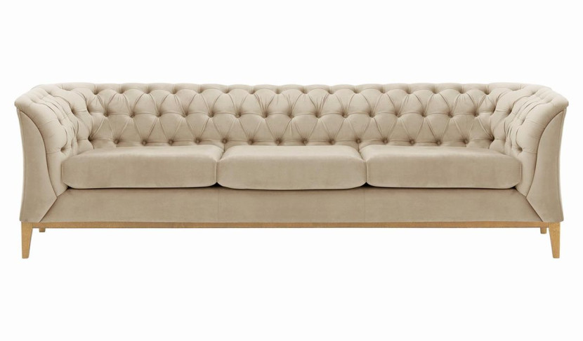 Sofa trzyosobowa Chesterfield Modern Wood-Velluto 2, 1107391