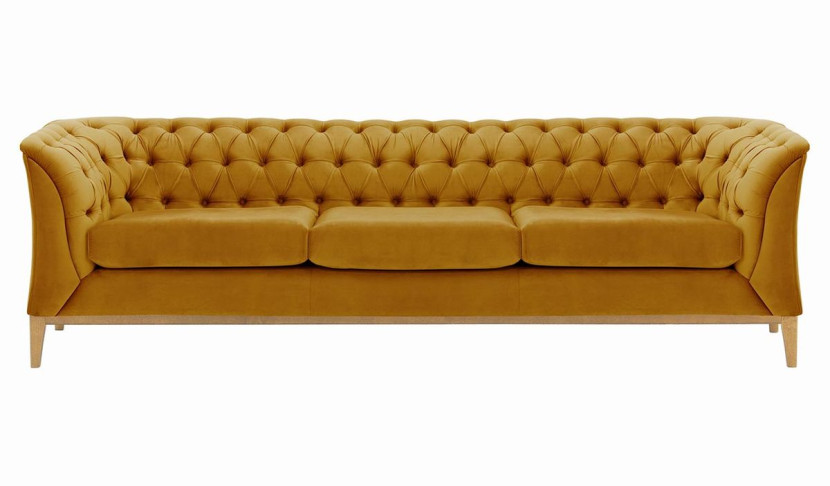 Sofa trzyosobowa Chesterfield Modern Wood-Velluto 8, 1107397