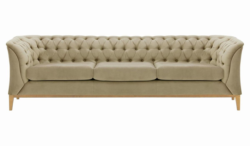 Sofa trzyosobowa Chesterfield Modern Wood-Velluto 3, 1107409