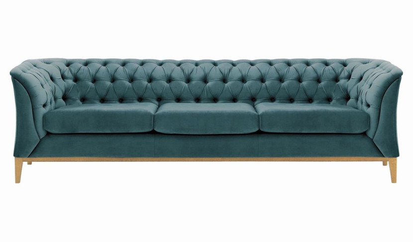 Sofa trzyosobowa Chesterfield Modern Wood-Velluto 12, 1107439
