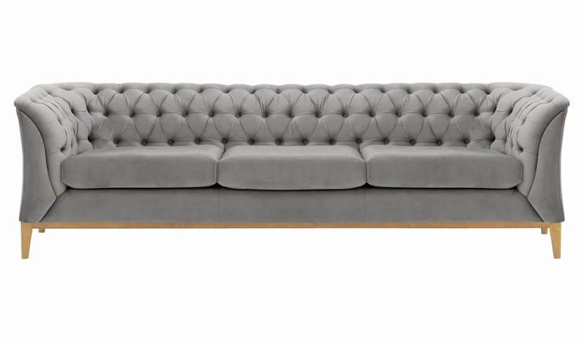 Sofa trzyosobowa Chesterfield Modern Wood-Velluto 15, 1107475