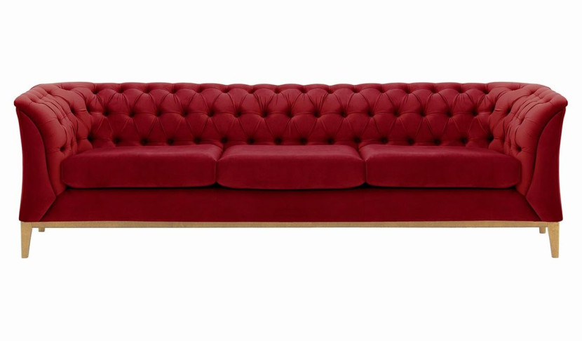 Sofa trzyosobowa Chesterfield Modern Wood-Velluto 7, 1107481