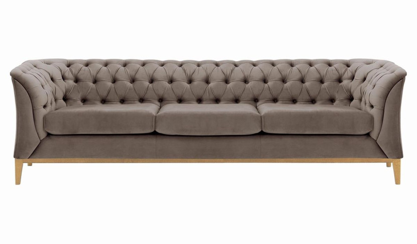 Sofa trzyosobowa Chesterfield Modern Wood-Velluto 17, 1107635