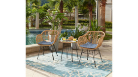 zestaw mebli ogrodowych Arizona z technorattanu stolik + 2 krzesła z poduszkami