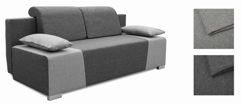 Sofa rozkładana do salonu Kordoba Grafit/Szary, 1109945