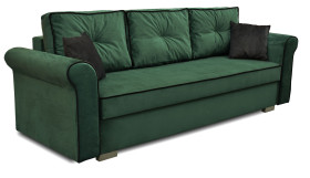 Sofa rozkładana z pojemnikiem na pościel Pele Ciemno Zielona