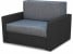 Inny kolor wybarwienia: Sofa amerykanka rozkładana Tedi 1 Czarna/Grafitowa