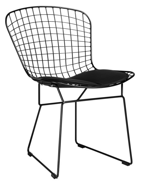 Krzesło NET SOFT czarne - czarna poduszka, metal, 1125118