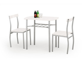 zestaw stół z krzesłami biały Lance