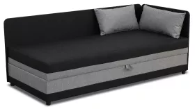 Tapczan łóżko jednoosobowe Hirek 90x200 Czarne/Szare
