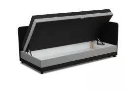 Tapczan łóżko jednoosobowe Hirek 90x200 Czarne/Szare