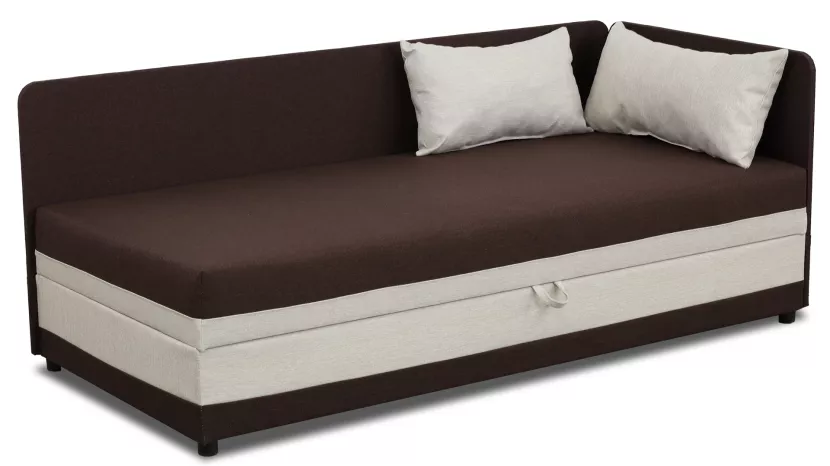 Tapczan łóżko jednoosobowe Hirek 80x180 Brązowe/Ecru, 1133080