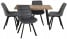 Produkt: Zestaw Stół Rozkładany i 4 Krzesło Welurowe Szare Do Salonu