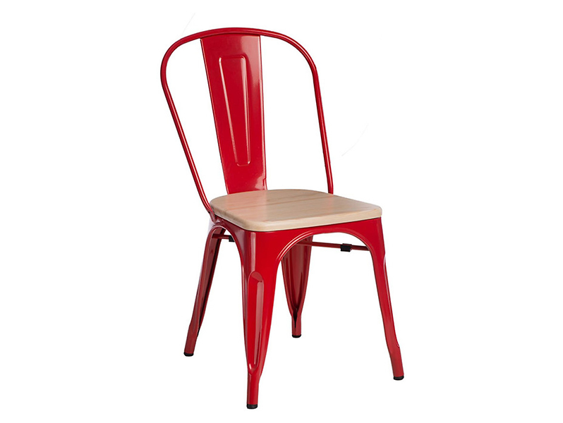 krzesło czerwony/sosna naturalna Paris Wood, 1141428