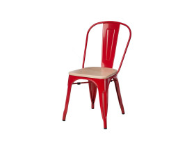 krzesło czerwony/sosna naturalna Paris Wood