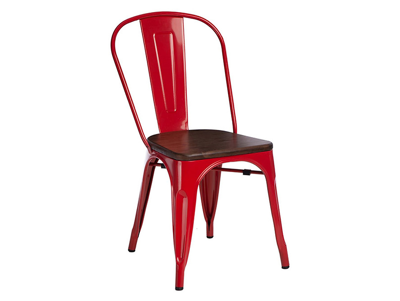 krzesło czerwony/sosna orzech Paris Wood, 1141434