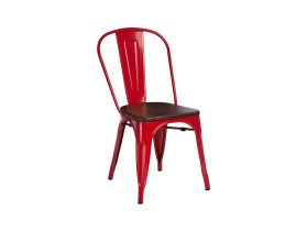 krzesło czerwony/sosna orzech Paris Wood