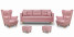 Inny kolor wybarwienia: Zestaw skandynawski sofa 2xfotel 2xpodnóżek Różowy