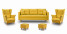 Inny kolor wybarwienia: Zestaw skandynawski sofa 2xfotel 2xpodnóżek Lahti/Denv Żółty