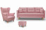 Inny kolor wybarwienia: Zestaw skandynawski sofa fotel podnóżek Lahti/Denver Różowy