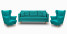 Inny kolor wybarwienia: Zestaw skandynawski sofa 2 fotele Lahti/Denver Turkusowy